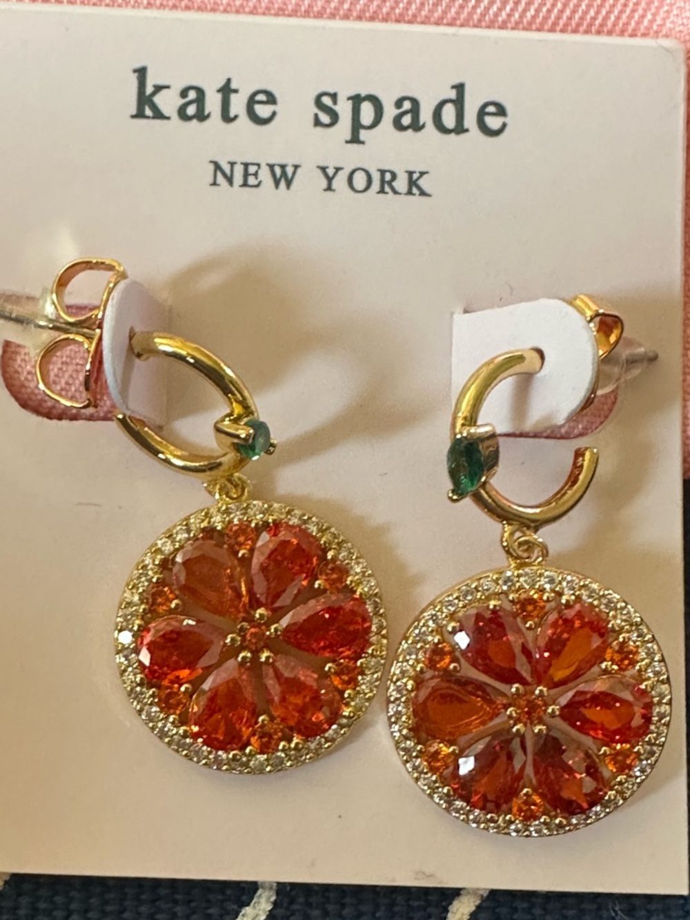 Kate Spade New York Sweet Citrus Huggie earrings NWT - Picture 3 of 9